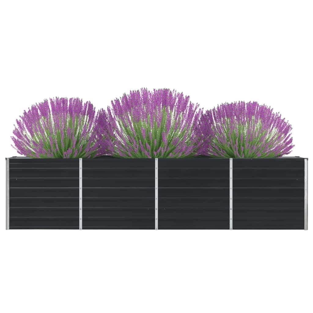 Jardinière haute en acier galvanisé anthracite 320x40x77 cm