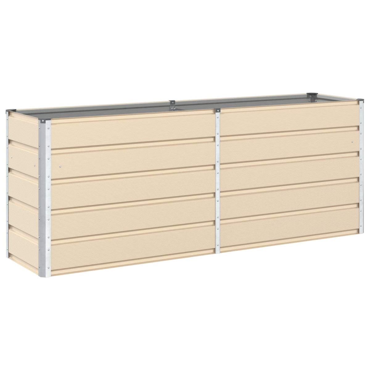 Jardinière haute en acier galvanisé beige 195x50x75 cm jardin