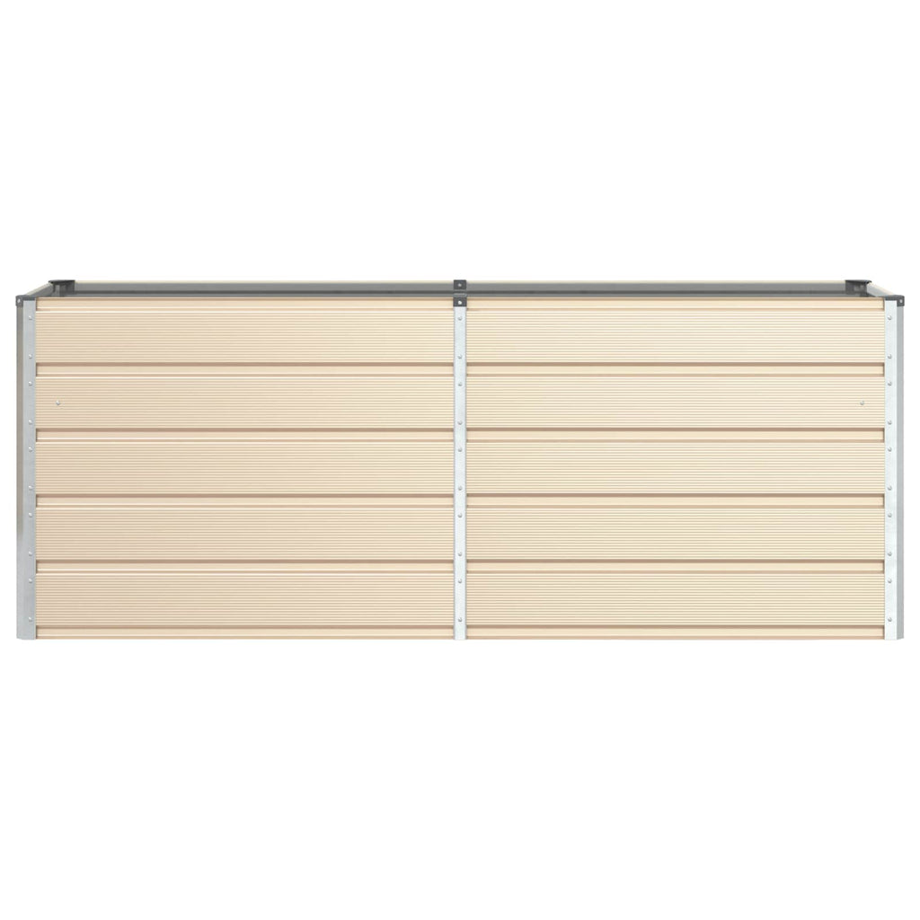 Jardinière haute en acier galvanisé beige 195x50x75 cm jardin