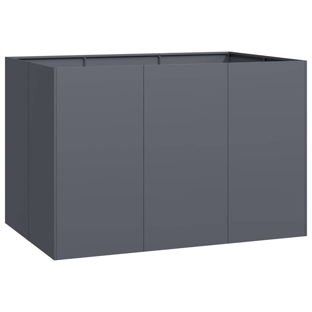 Jardinière haute anthracite 120x80x80 cm en métal pour terrasse