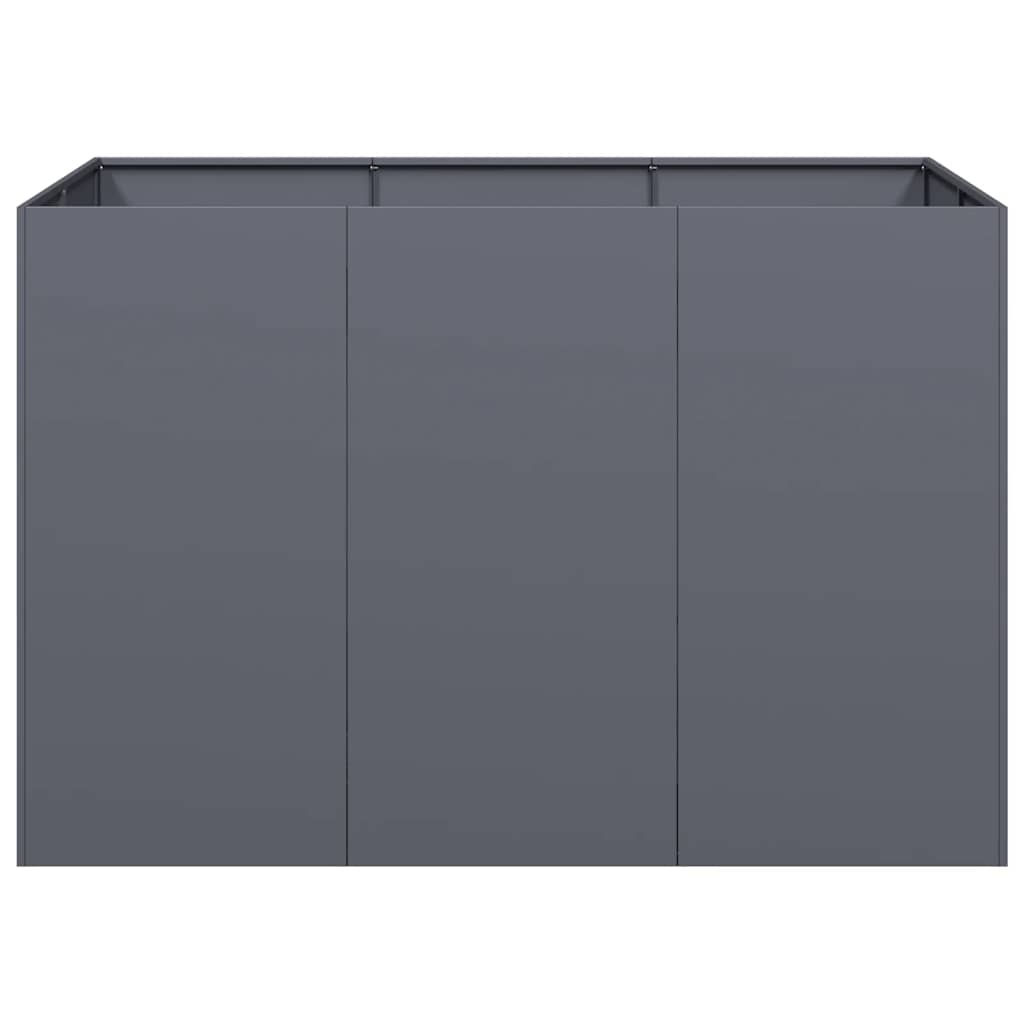 Jardinière haute anthracite 120x80x80 cm en métal pour terrasse