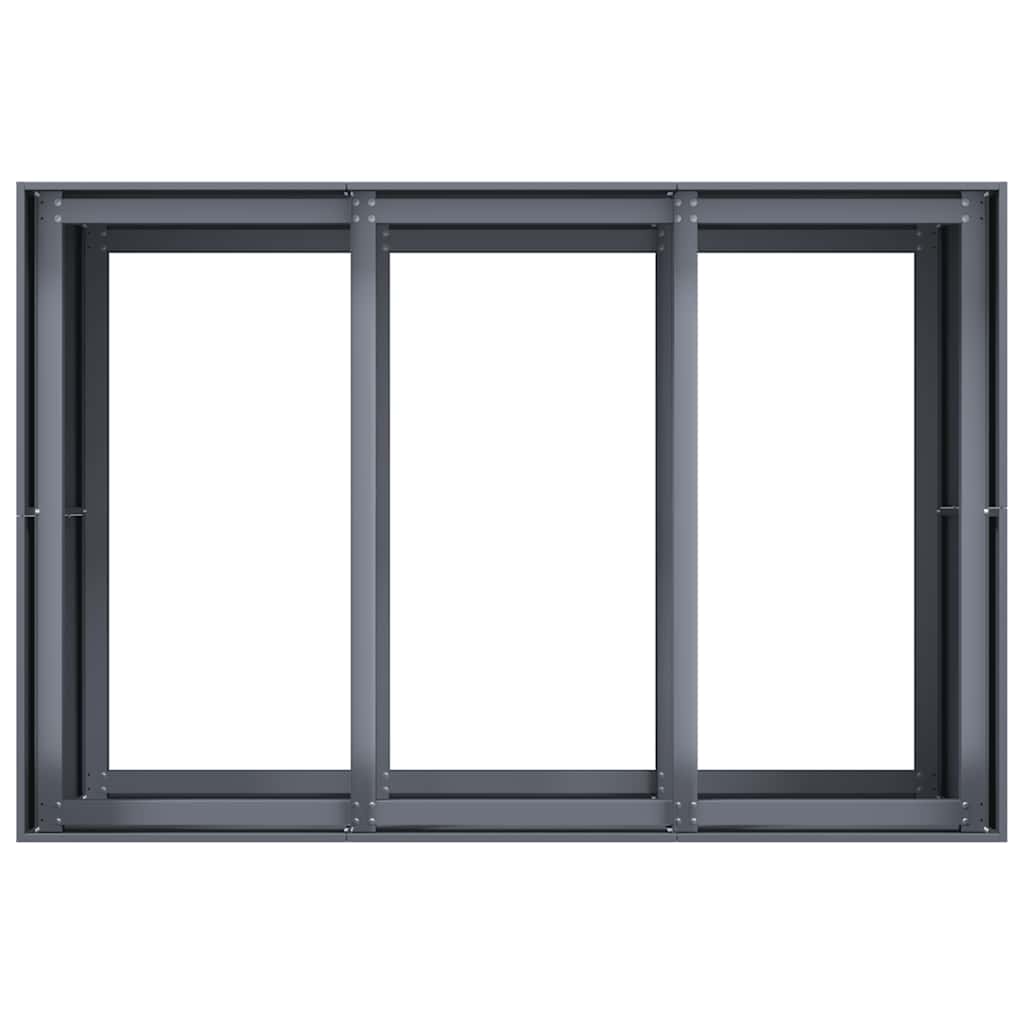 Jardinière haute anthracite 120x80x80 cm en métal pour terrasse