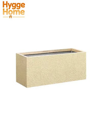 Jardinière haute rectangulaire en béton 55x27x70 cm beige