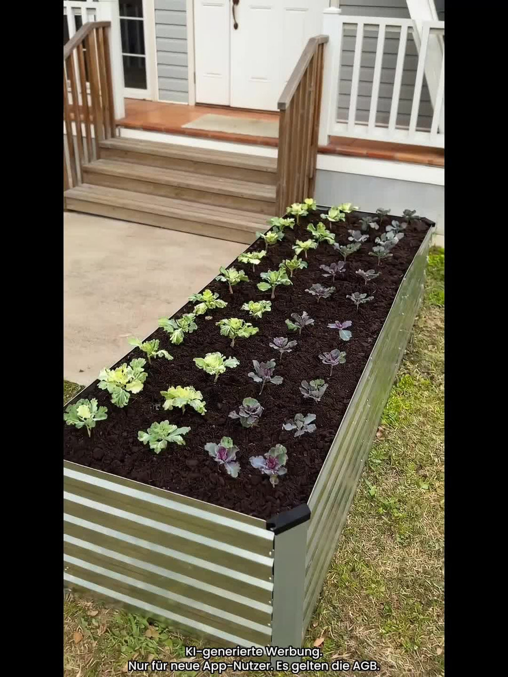 Jardinière rectangulaire haute métal galvanisé 56 cm argentée