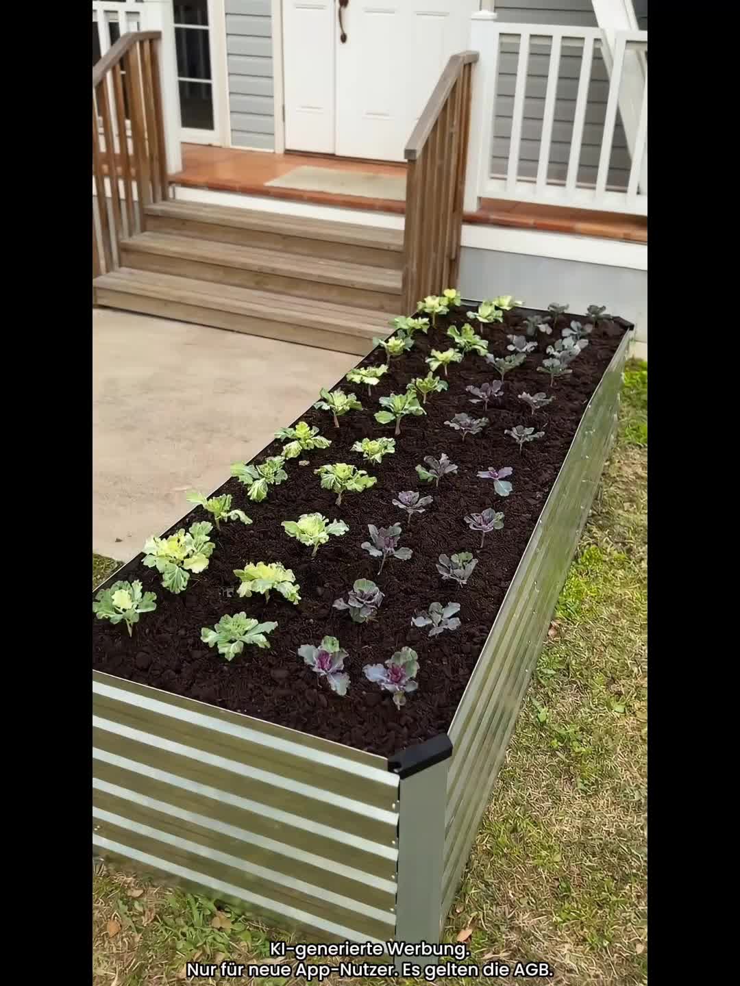 Jardinière rectangulaire haute métal galvanisé 56 cm argentée