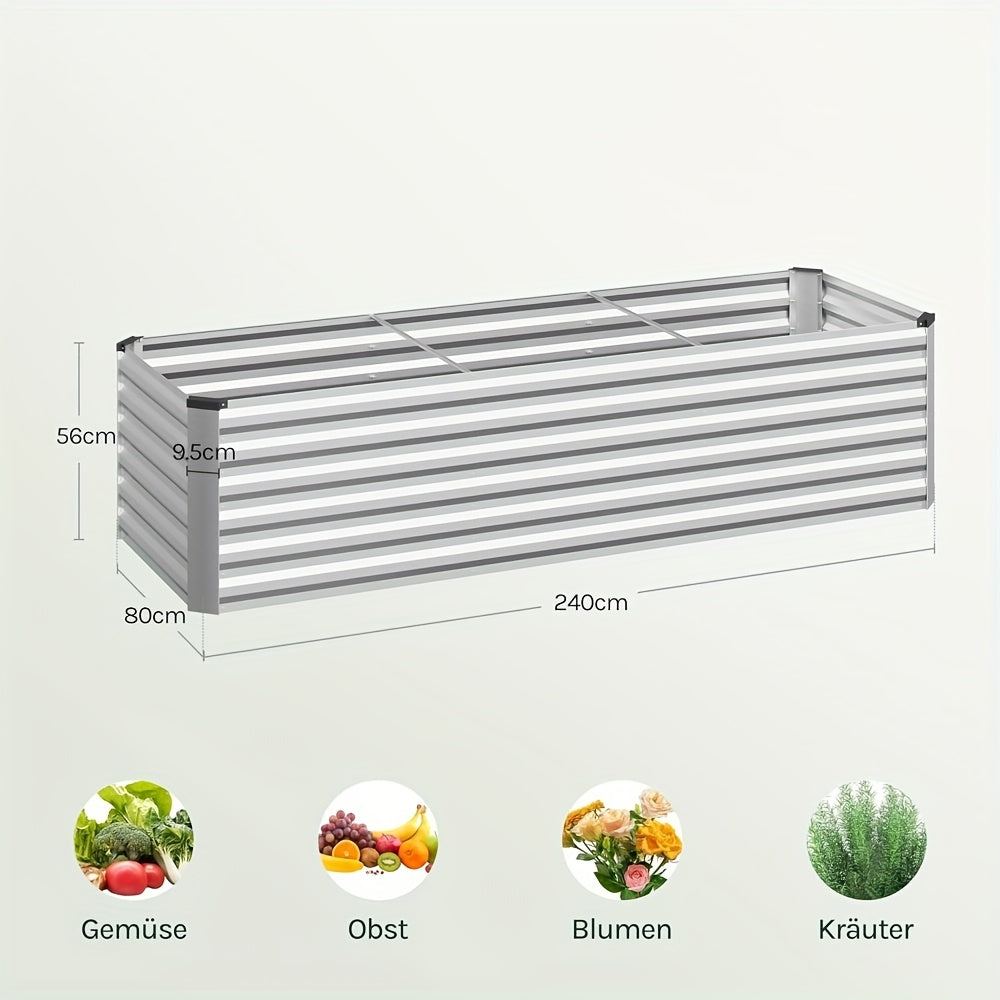 argenté / 240x80x56cm