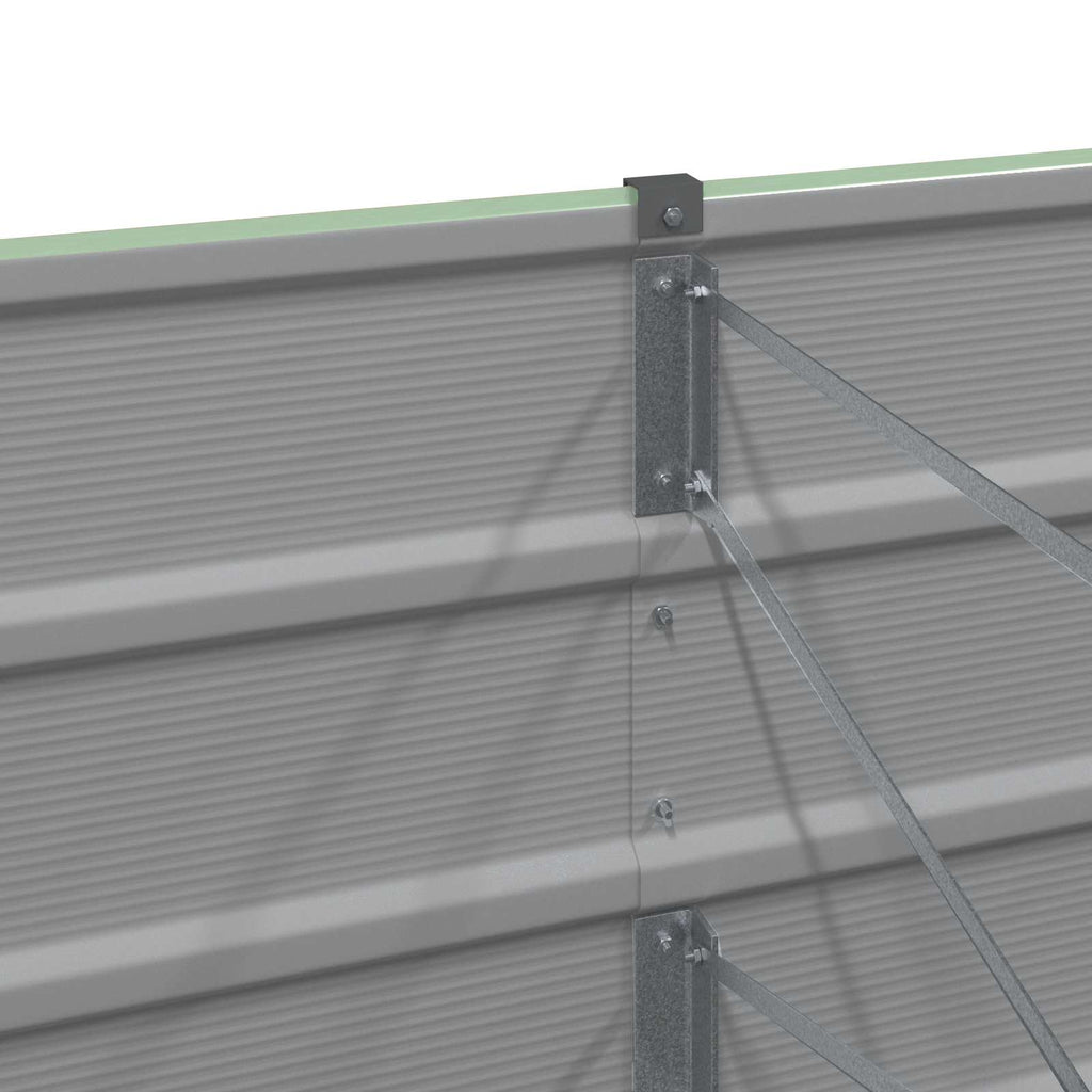 Jardinière longue en acier galvanisé vert pastel 480x50x45 cm