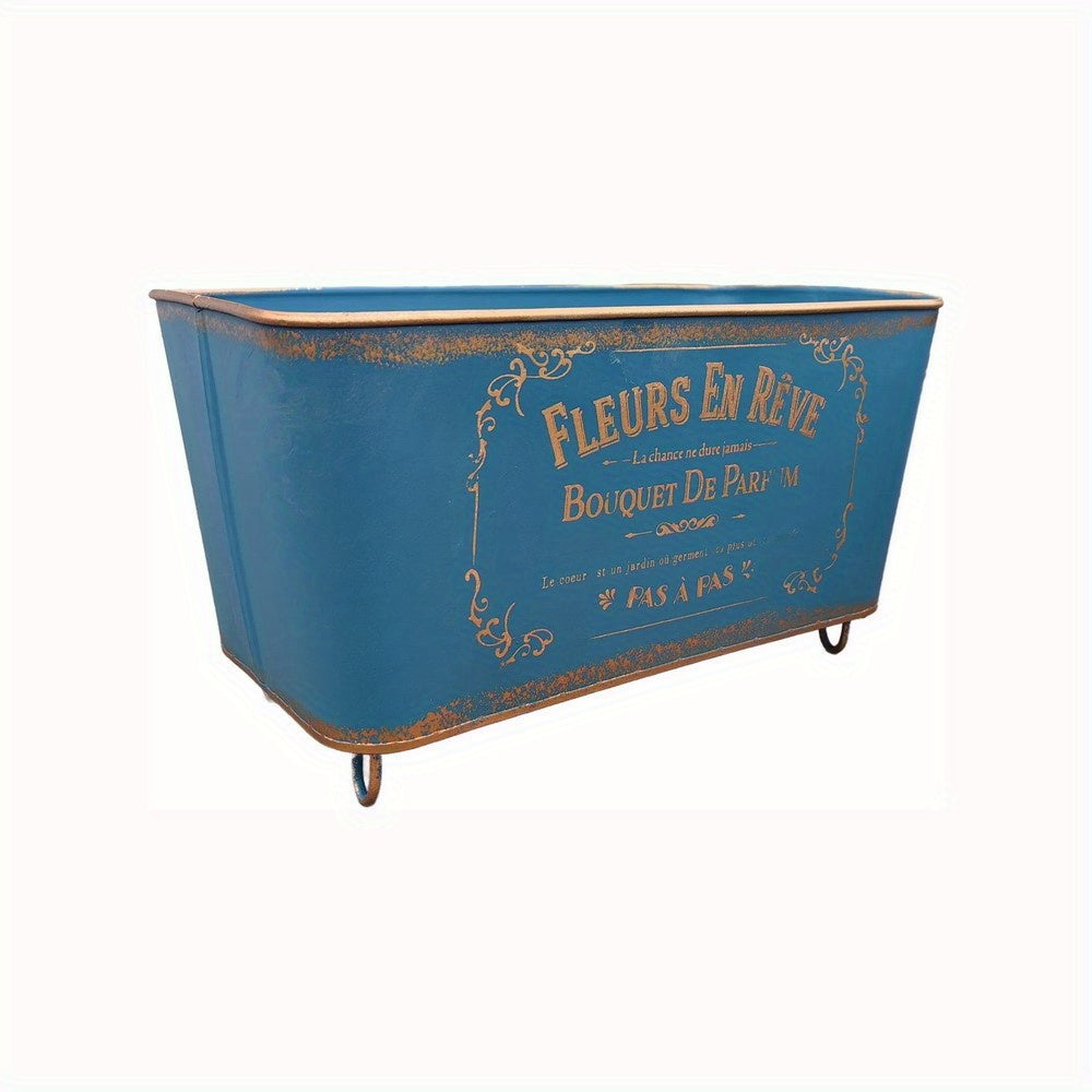 Jardinière métal vintage 27 cm à trou de drainage, 4 coloris