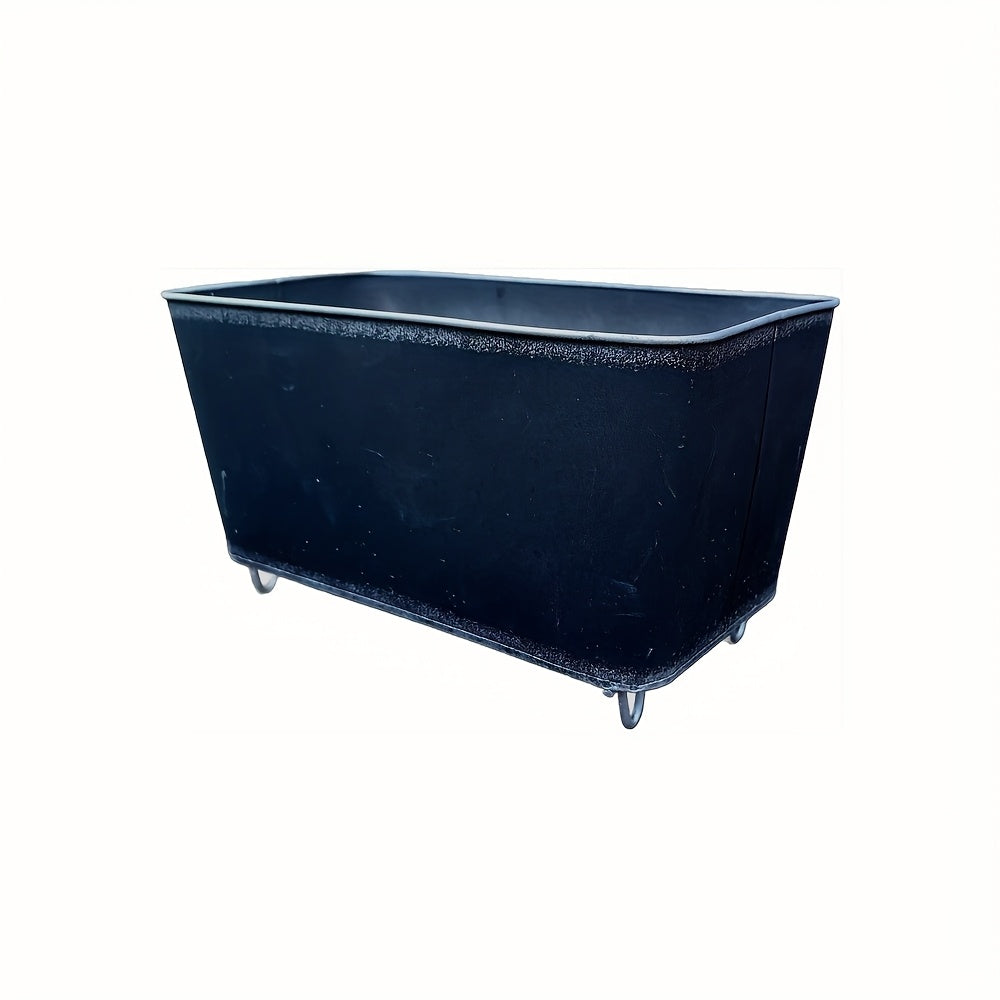 Jardinière métal vintage 27 cm à trou de drainage, 4 coloris
