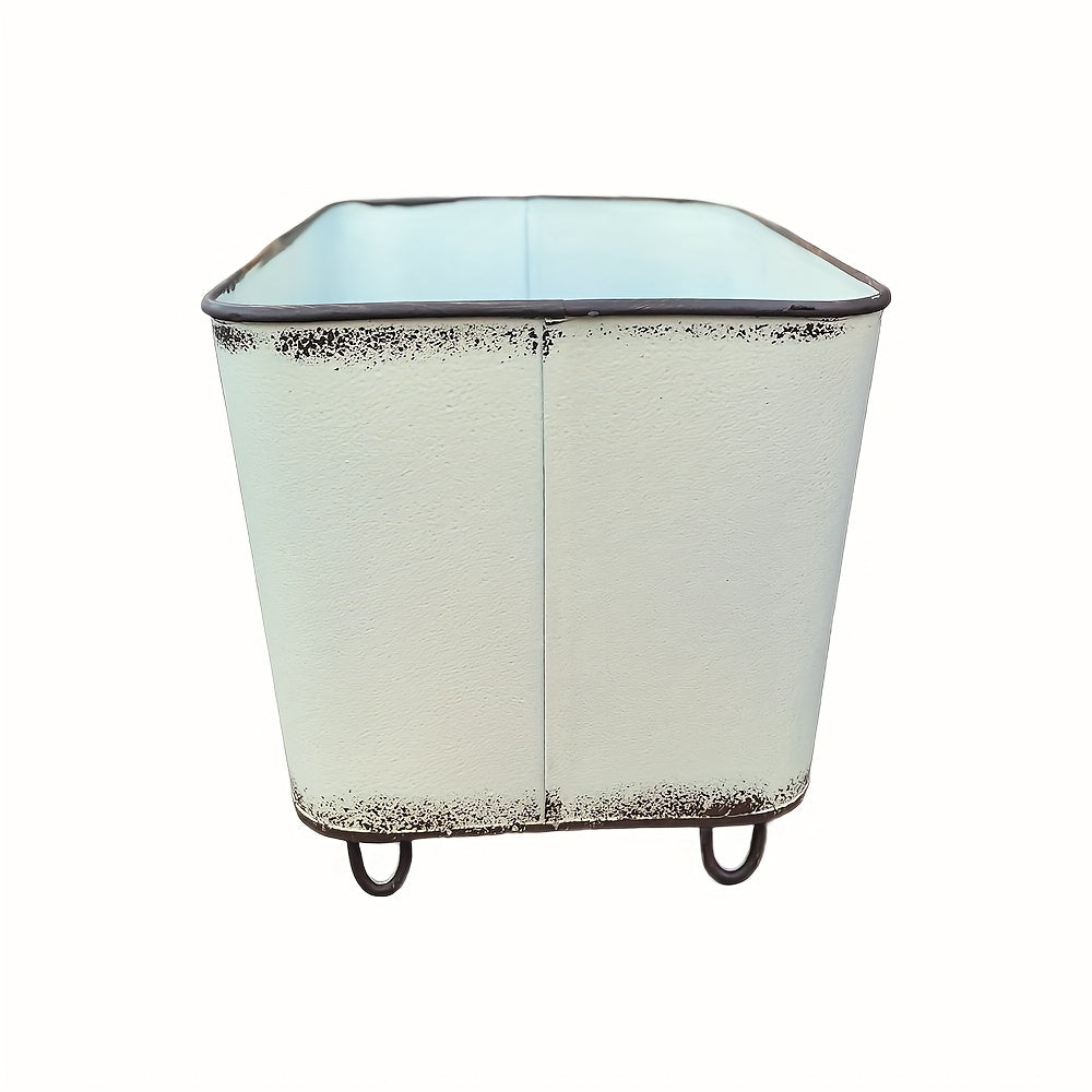 Jardinière métal vintage 27 cm à trou de drainage, 4 coloris
