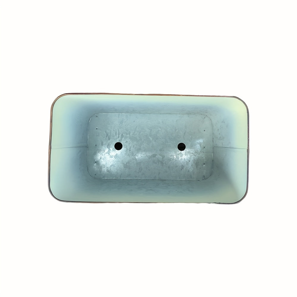 Jardinière métal vintage 27 cm à trou de drainage, 4 coloris
