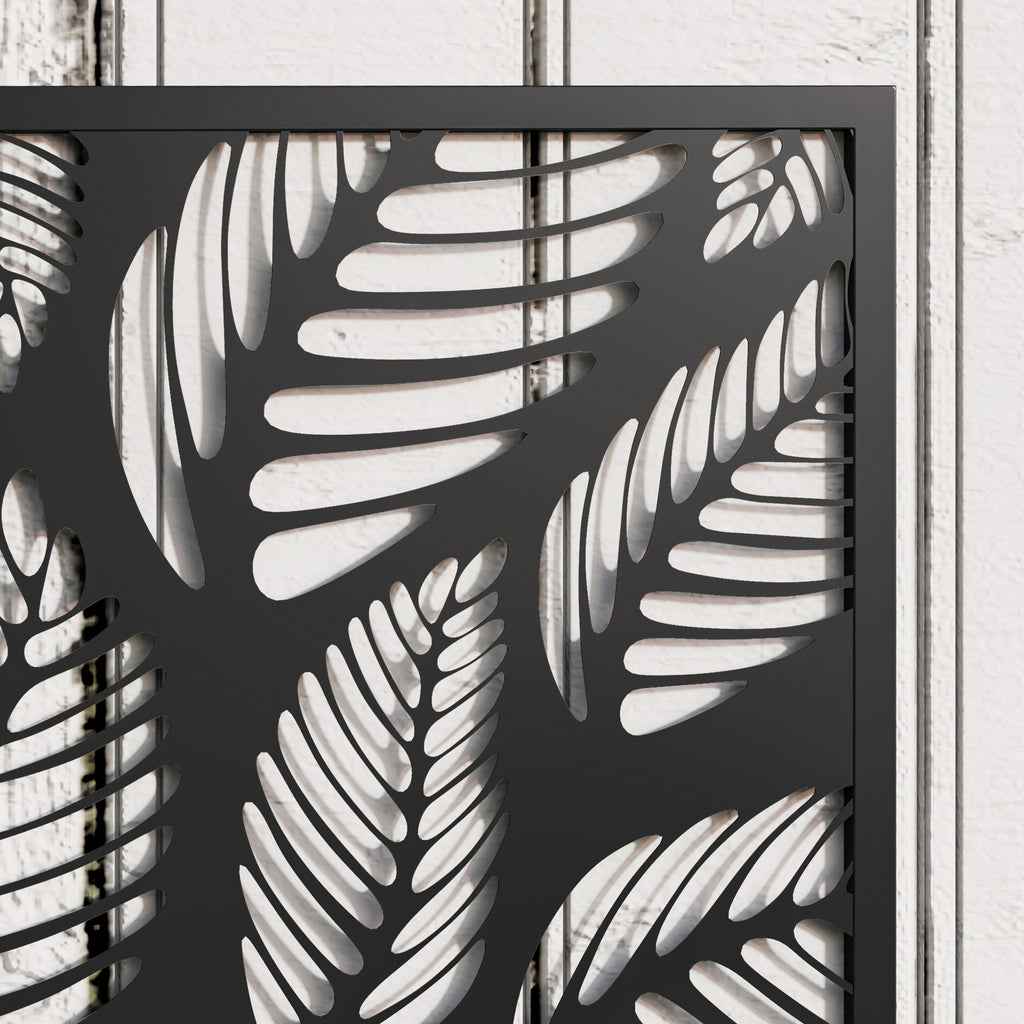 Jardinière murale ou autoportante en métal noir ajouré 61 cm