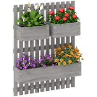 Jardinière murale potager 3 bacs en bois massif