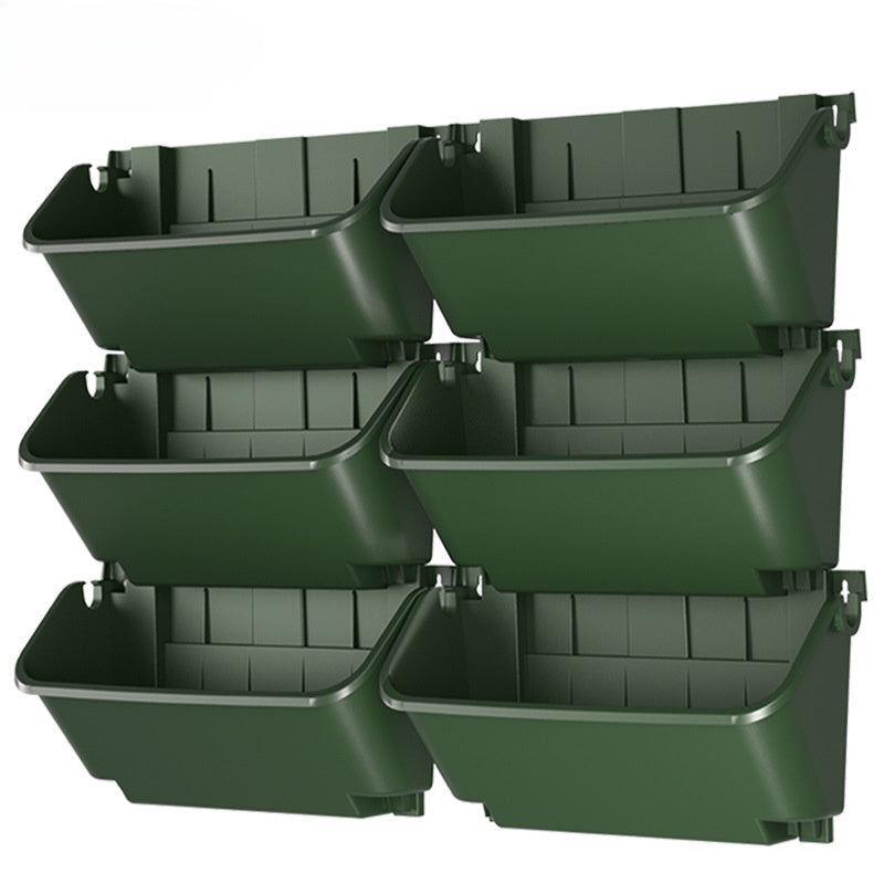 Jardinière murale verte, lot de 9 bacs empilables 33 cm