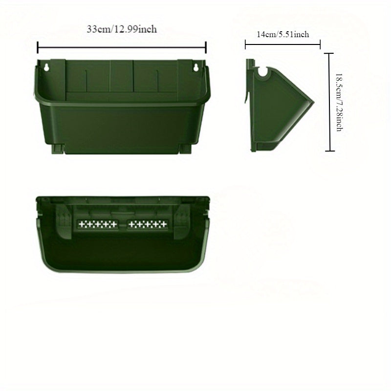 Jardinière murale verte, lot de 9 bacs empilables 33 cm