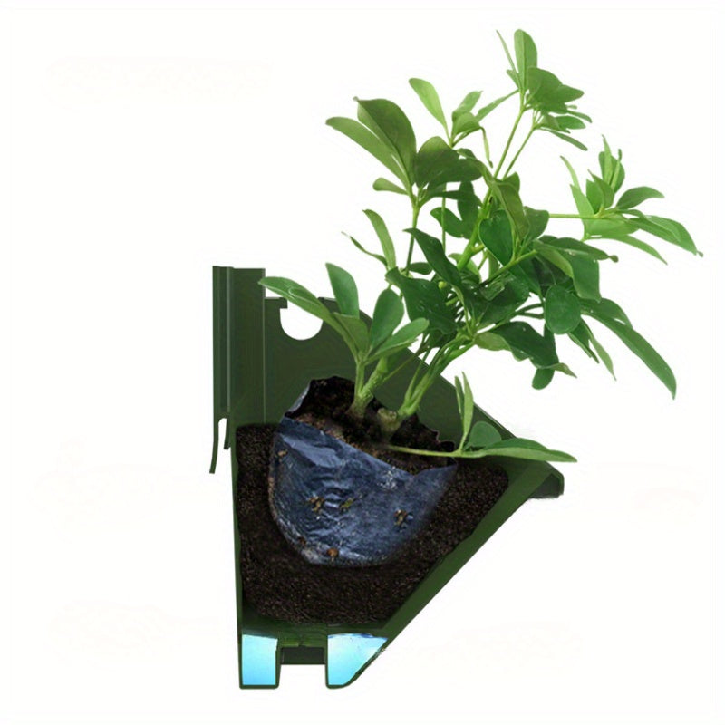 Jardinière murale verte, lot de 9 bacs empilables 33 cm
