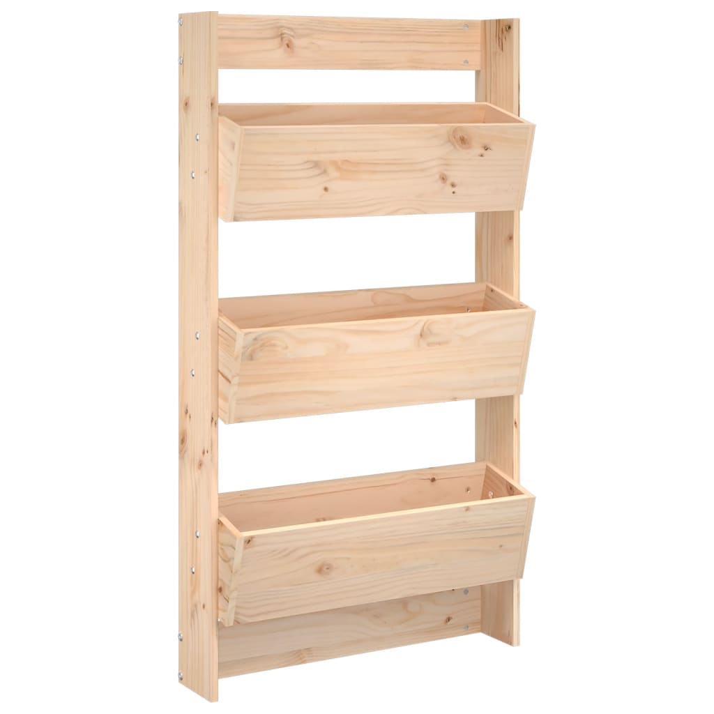 Jardinière murale verticale en bois massif, 3 bacs 60x110 cm