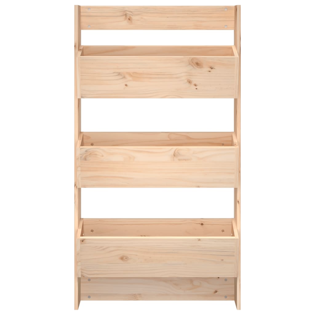Jardinière murale verticale en bois massif, 3 bacs 60x110 cm