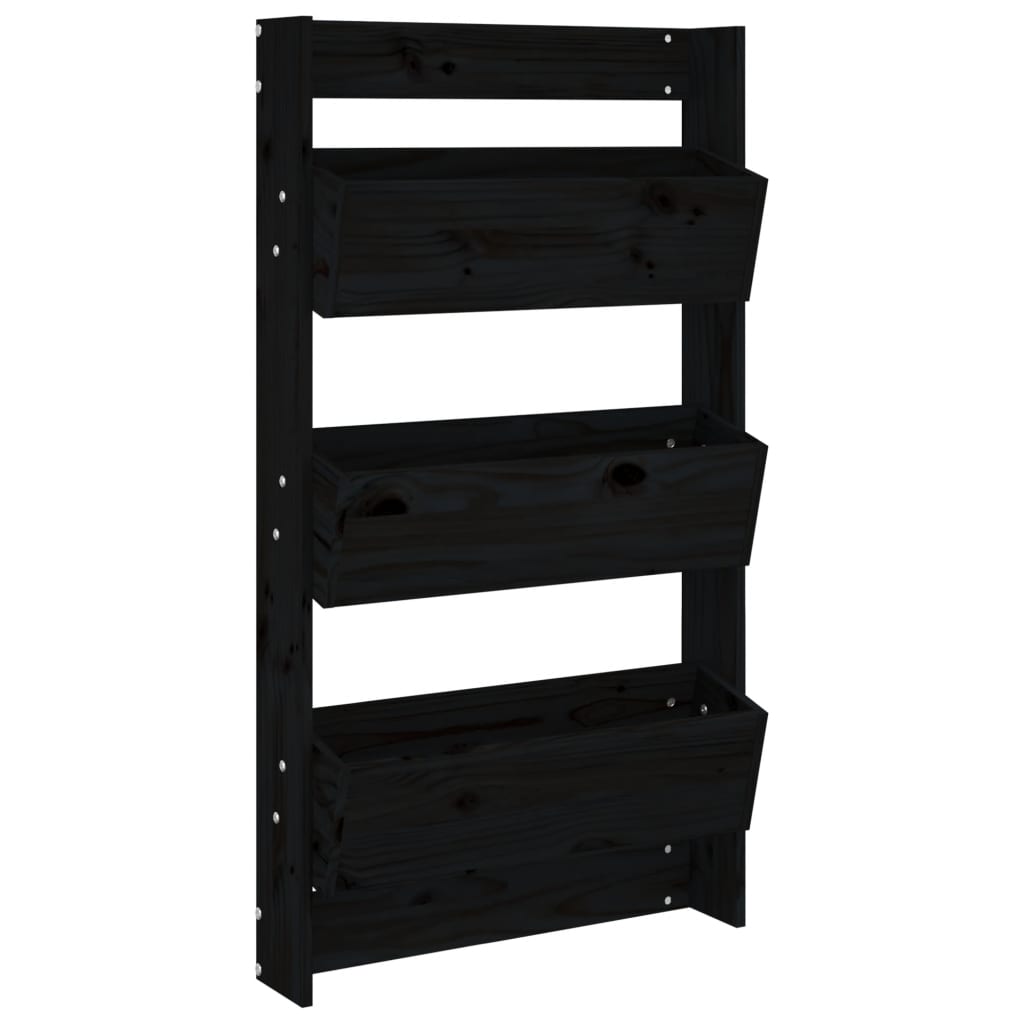 Jardinière murale verticale en bois massif, 3 bacs 60x110 cm