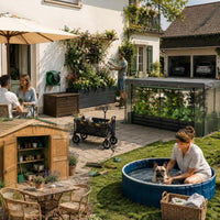 Jardinière potager avec filet anti-oiseaux et toit
