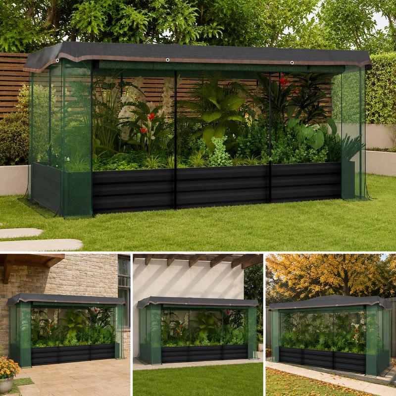 Jardinière potager 230 cm avec filet anti-oiseaux et toit