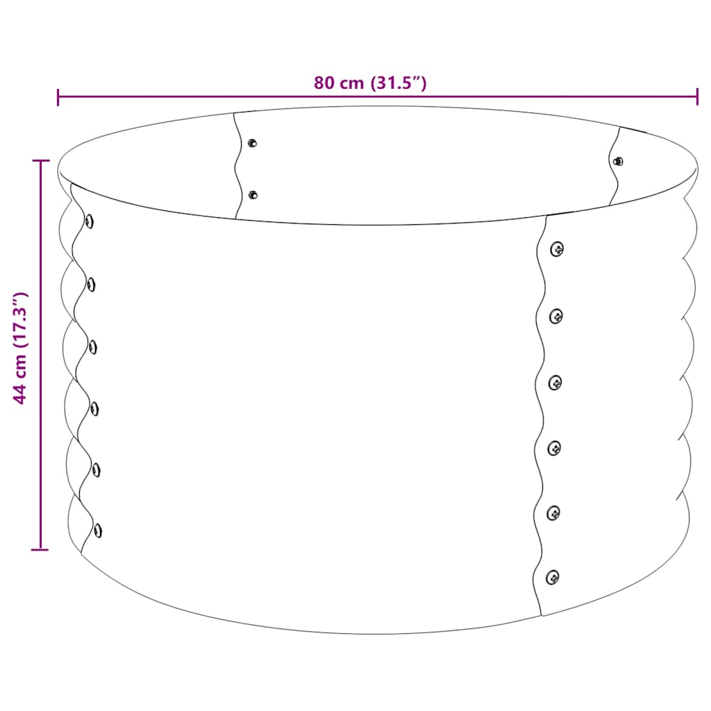 Jardinière potager en acier galvanisé à fond ouvert, 8 tailles