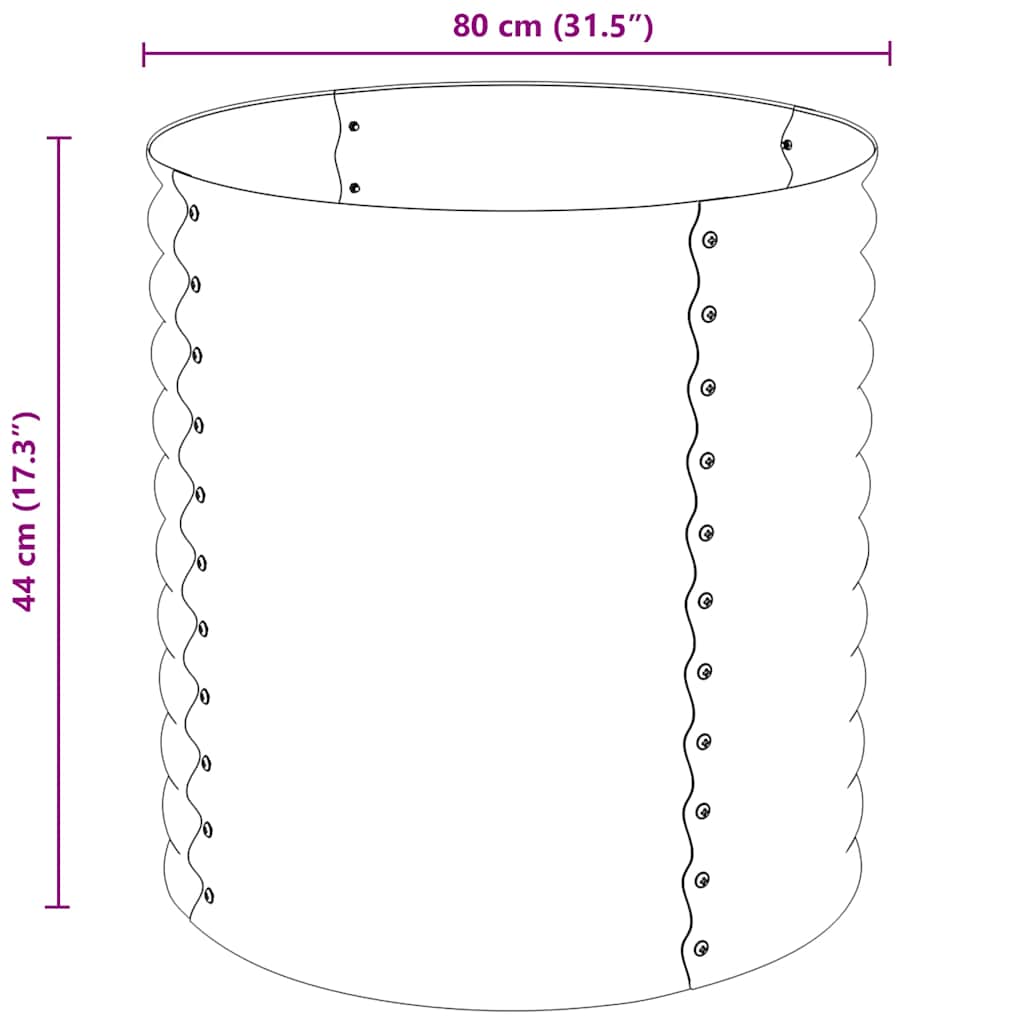 Jardinière potager en acier galvanisé à fond ouvert, 8 tailles