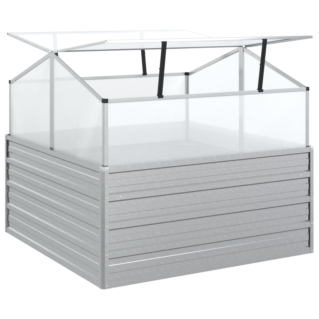 Jardinière potager carrée en acier galvanisé avec serre 100 cm