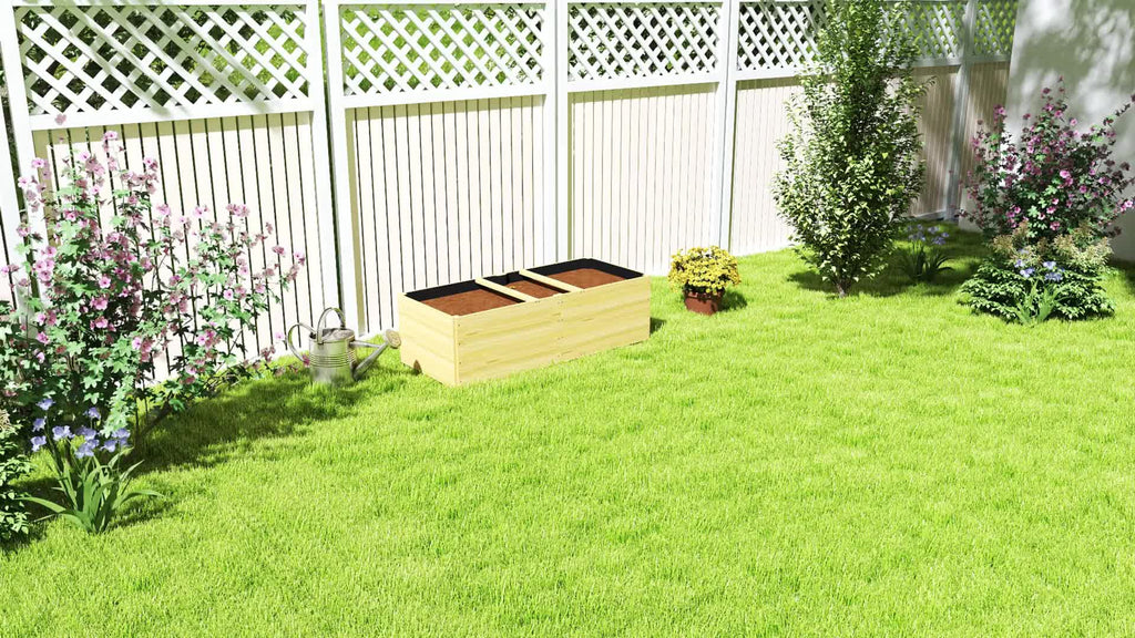 Jardinière potager en bois 140x60x40 cm à 3 compartiments