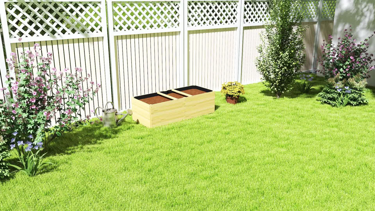Jardinière potager en bois 140x60x40 cm à 3 compartiments