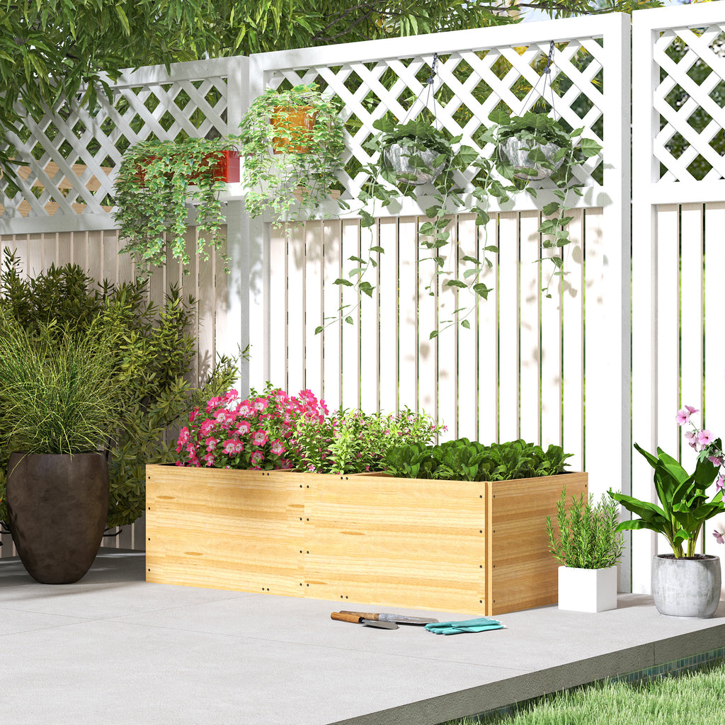 Jardinière potager en bois 140x60x40 cm à 3 compartiments