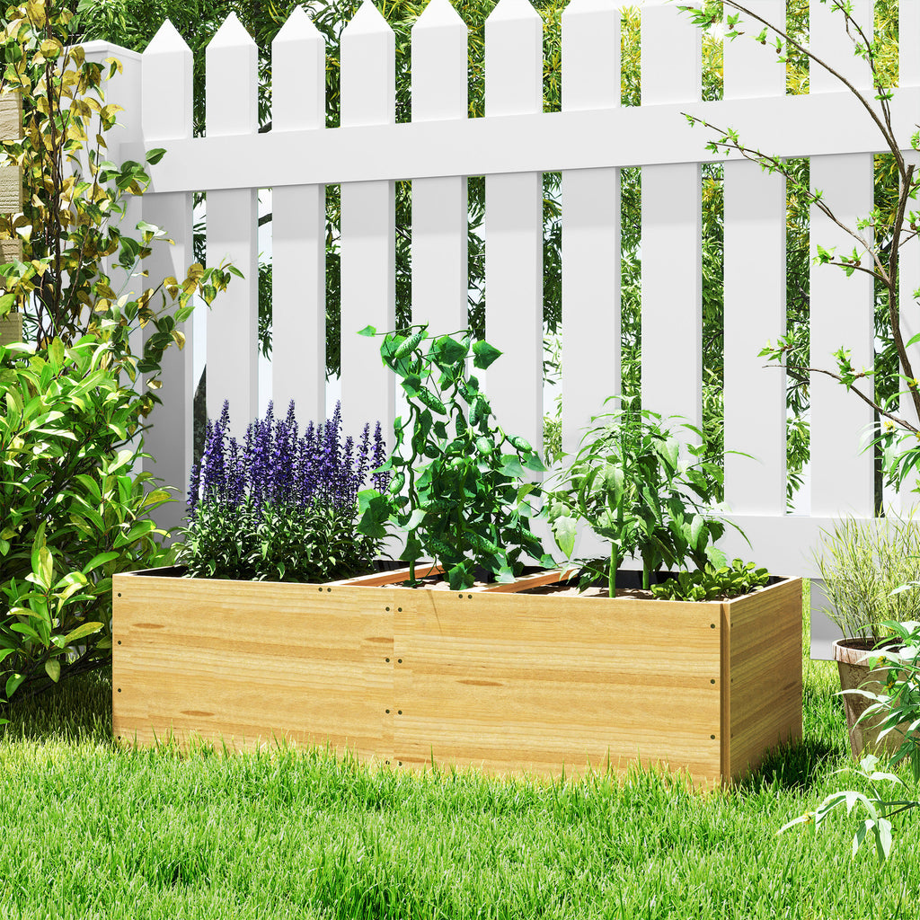 Jardinière potager en bois 140x60x40 cm à 3 compartiments