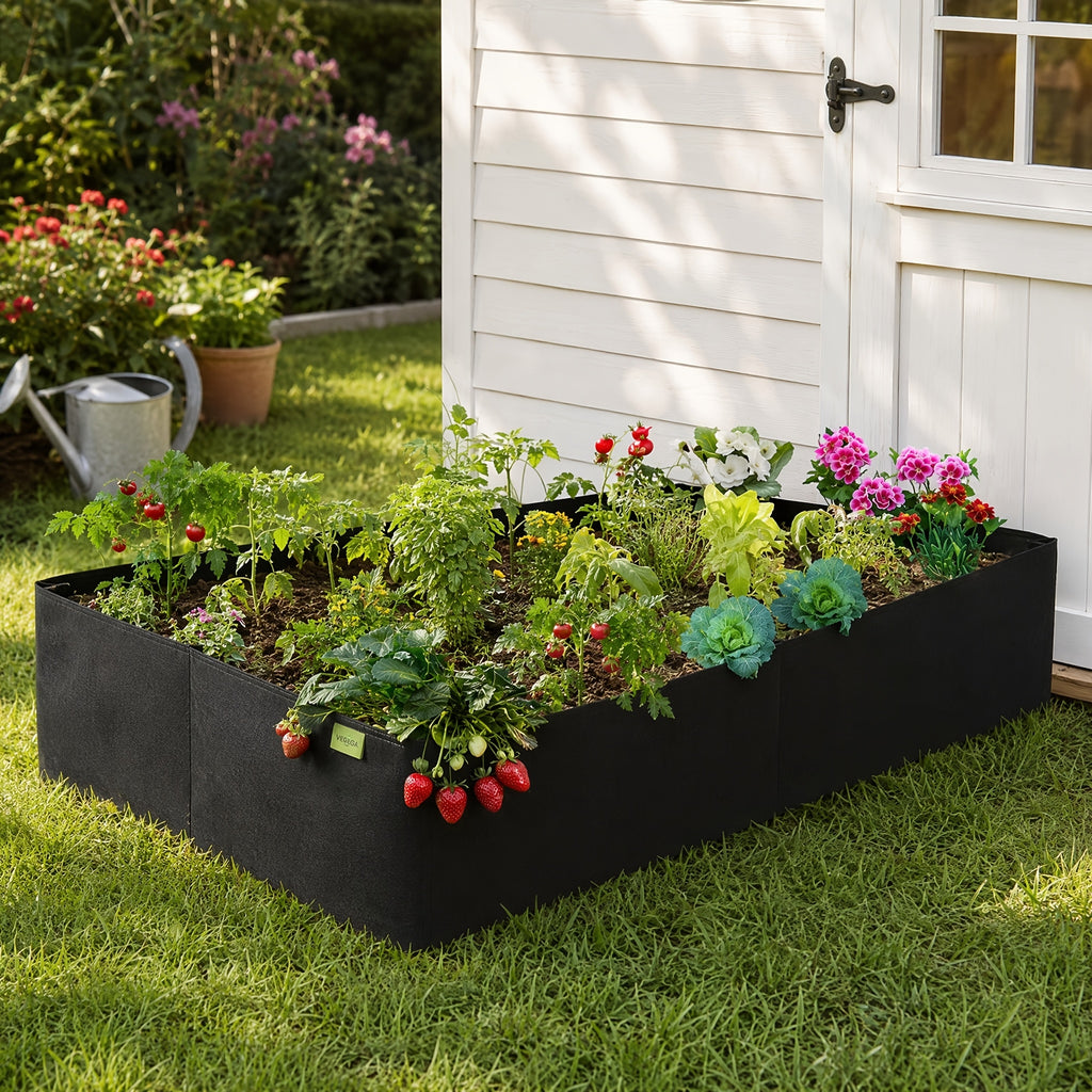 Jardinière potager géotextile 120x60 cm à 8 compartiments