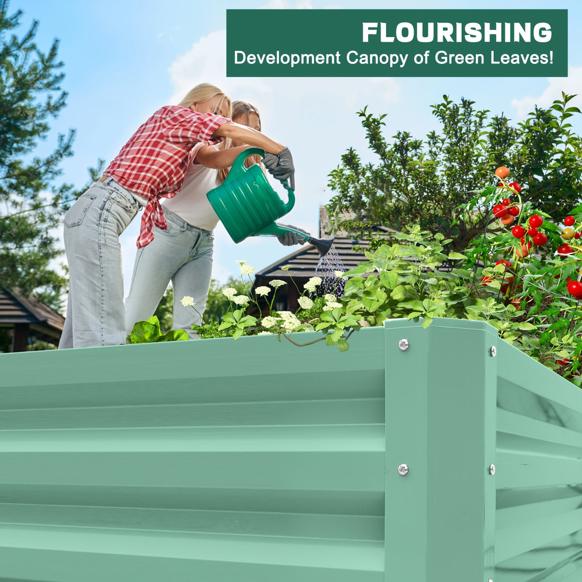 Jardinière potager métal 180x90x30 cm — Bac surélevé extérieur