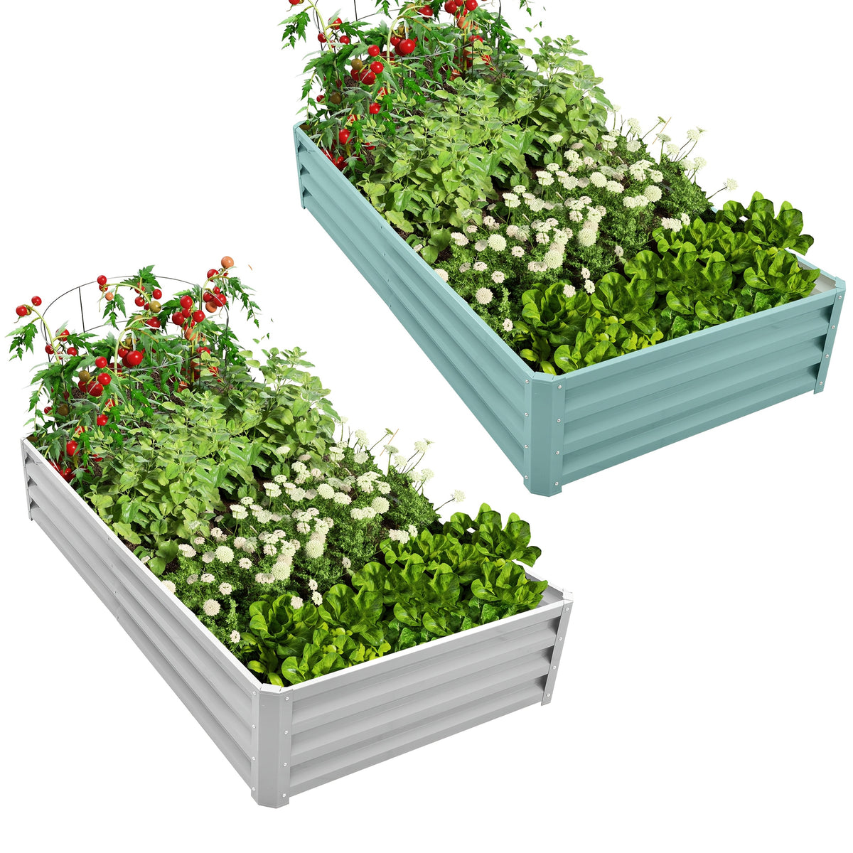 Jardinière potager métal 180x90x30 cm — Bac surélevé extérieur