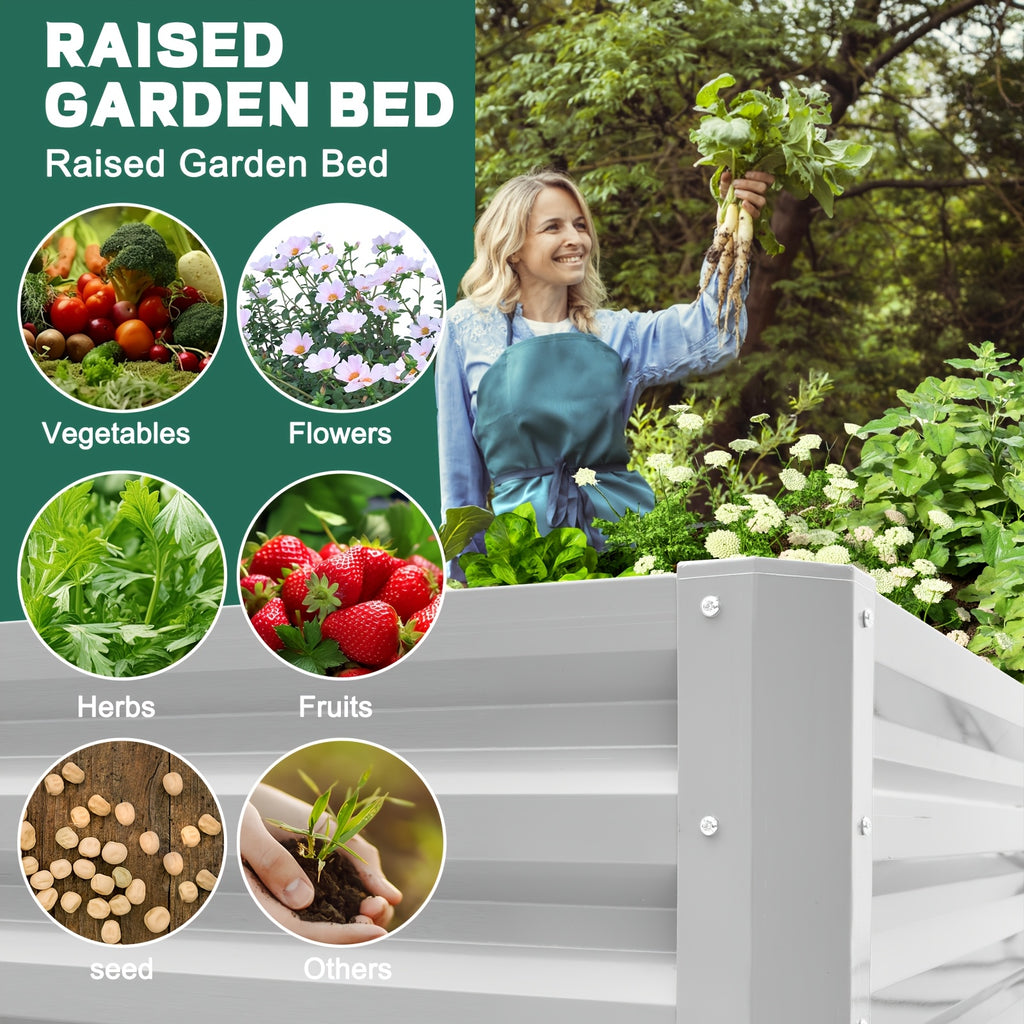 Jardinière potager métal 180x90x30 cm — Bac surélevé extérieur