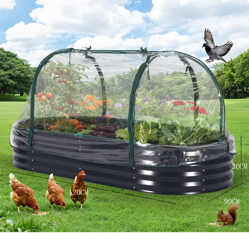 Jardinière potager en métal 240 cm avec housse de protection