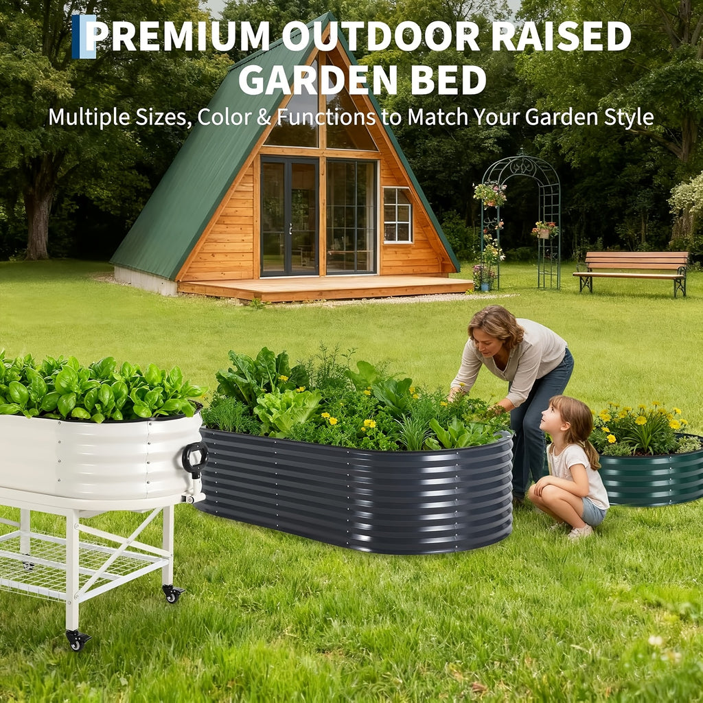 Jardinière potager en métal 240 cm avec housse de protection