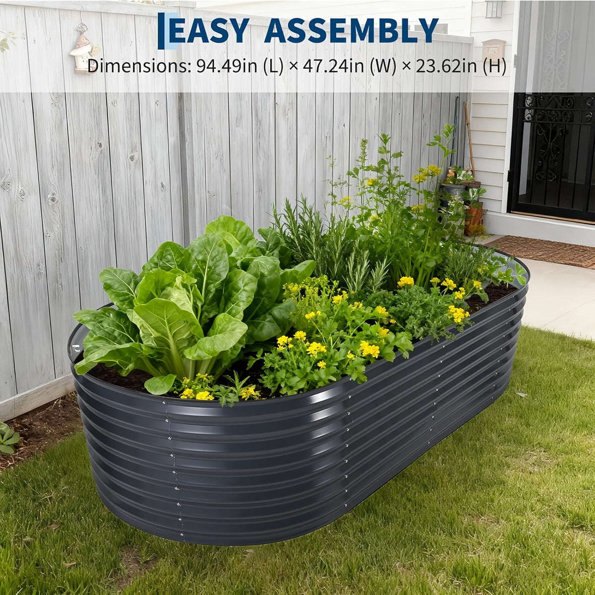 Jardinière potager en métal 240 cm avec housse de protection