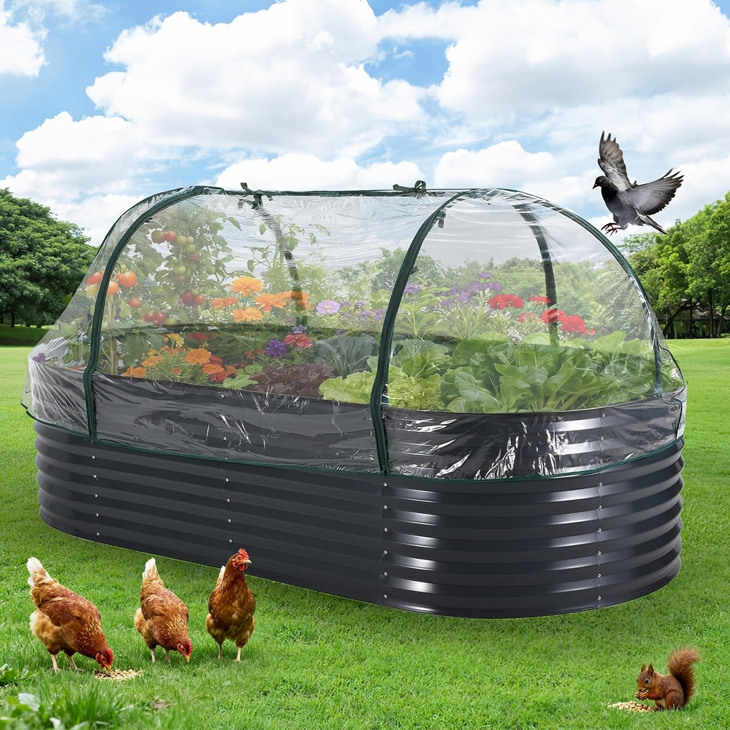 Jardinière potager en métal 240 cm avec housse de protection