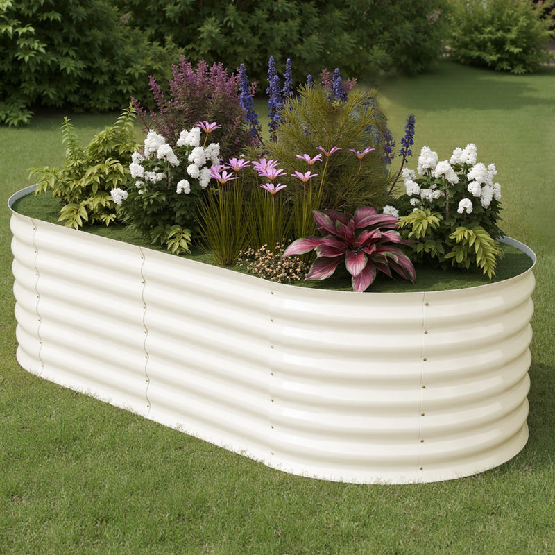 Jardinière potager en métal galvanisé beige 180x90x60 cm