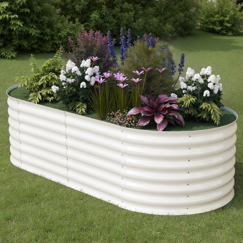 Jardinière potager en métal galvanisé beige 180x90x60 cm