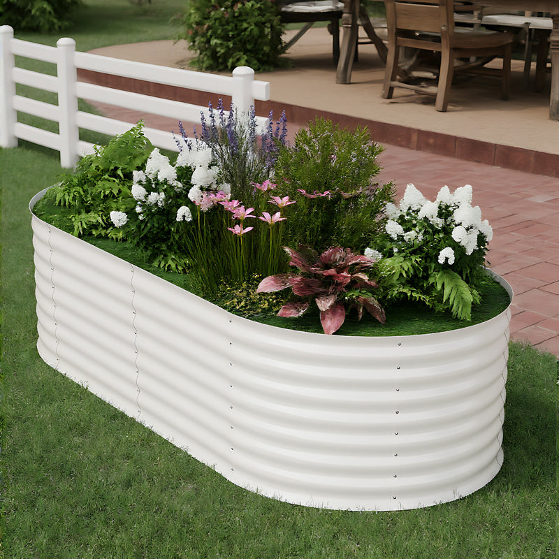 Jardinière potager en métal galvanisé beige 180x90x60 cm