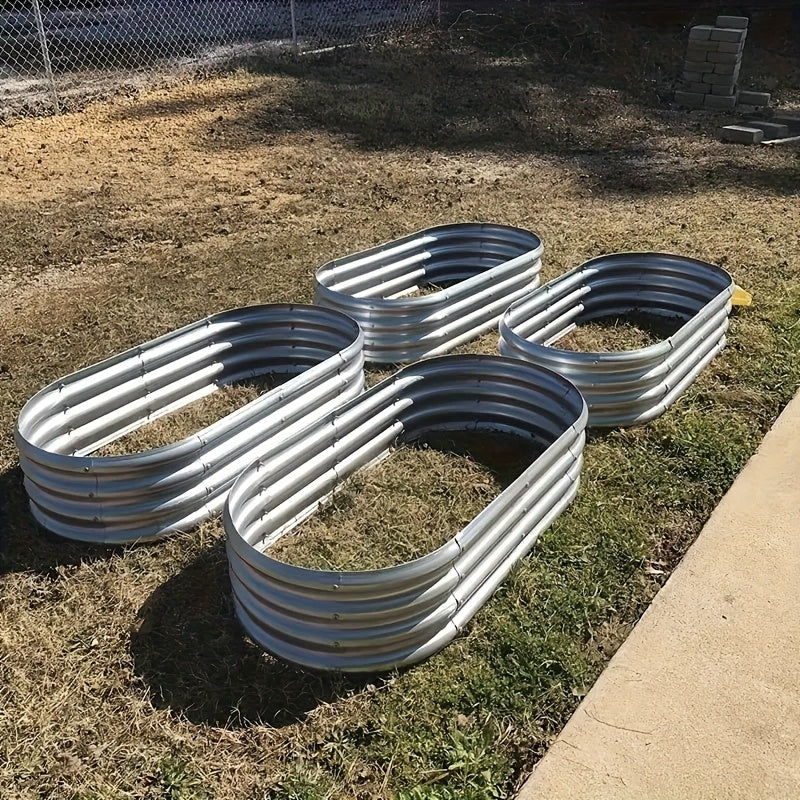 Jardinière potager ovale en acier galvanisé 122x61x30 cm