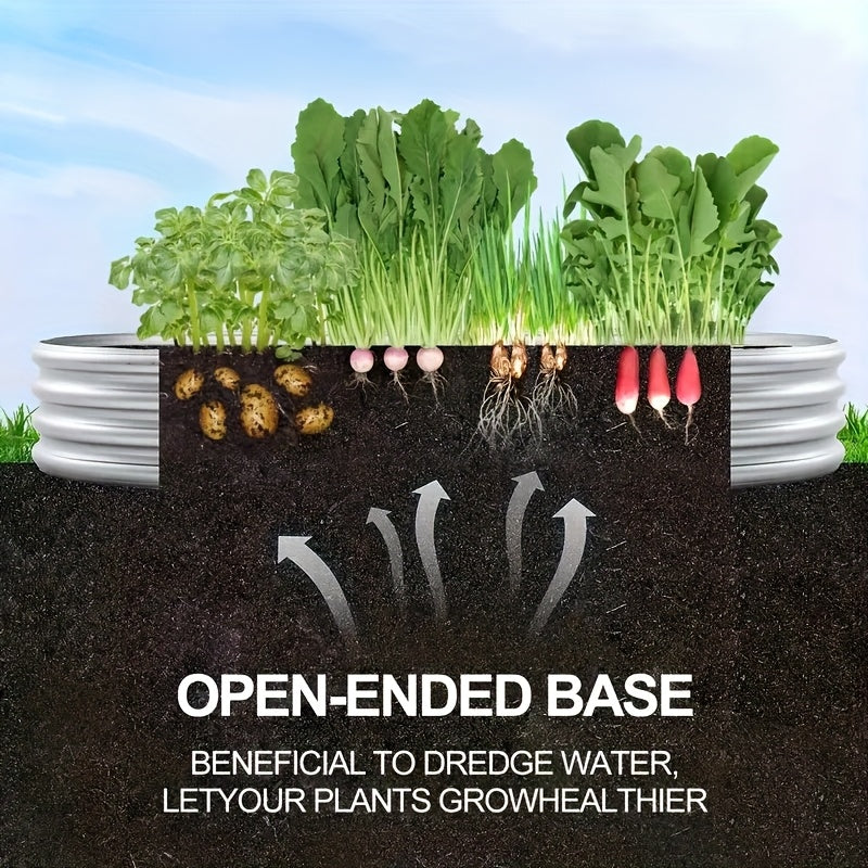 Jardinière potager ovale en acier galvanisé 122x61x30 cm