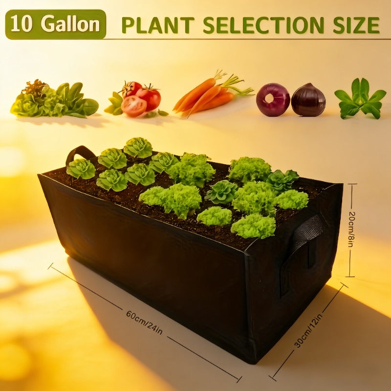 Jardinière potager souple 8 compartiments 80x40x25 cm noire