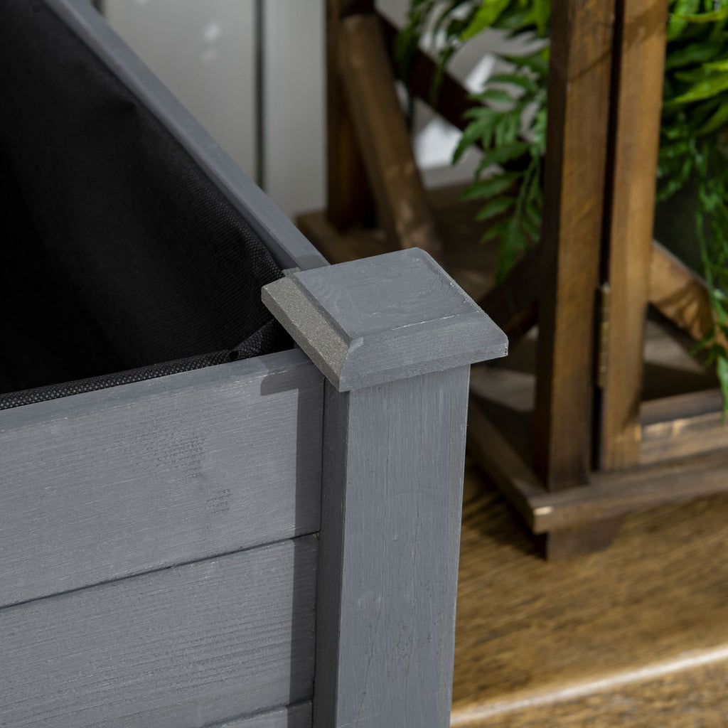 Jardinière potager sur pied 123x57x76 cm en bois massif gris