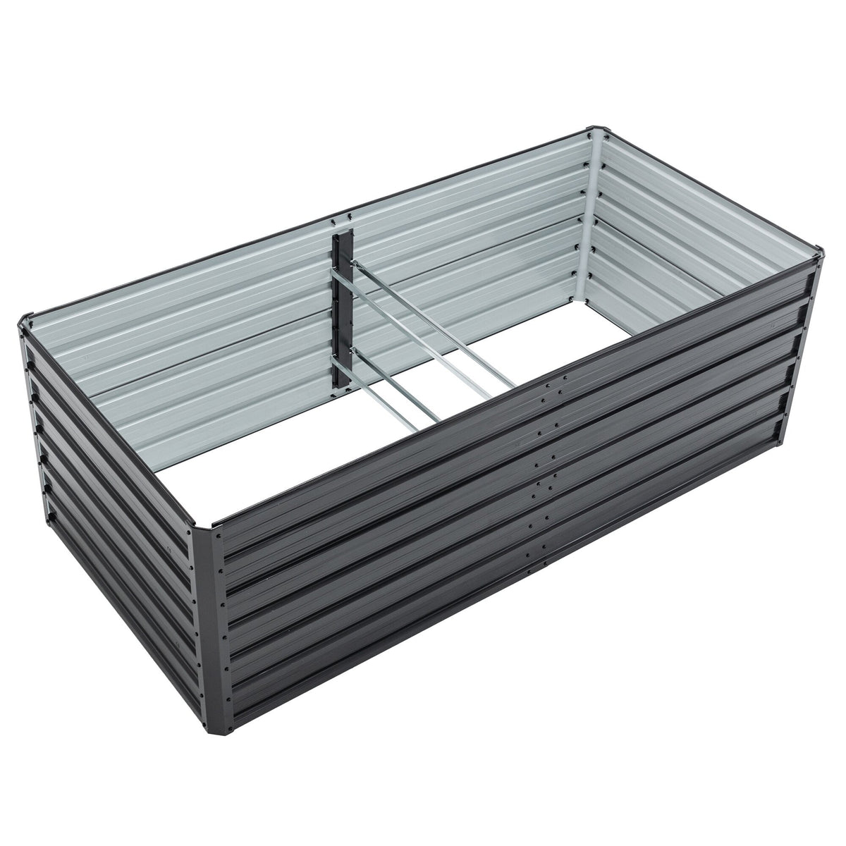 Jardinière potager surélevée 190x90x64 cm en acier anthracite