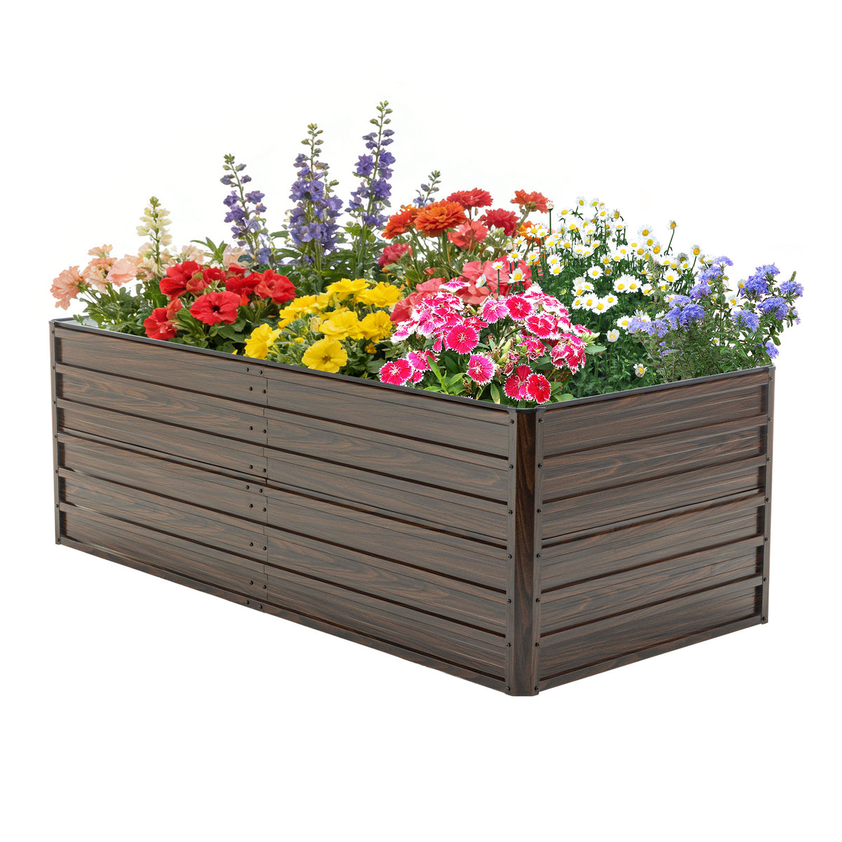 Jardinière potager surélevée 190x90x64 cm en acier anthracite