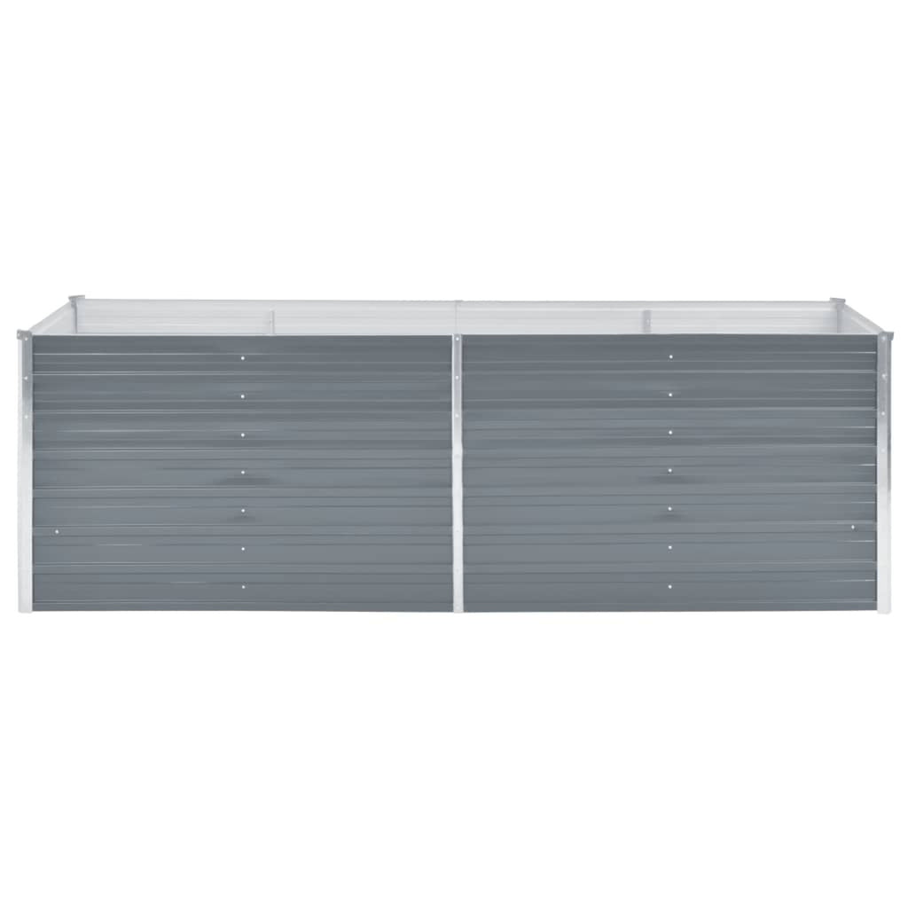 Jardinière potager surélevée acier galvanisé 240x80x77 cm gris